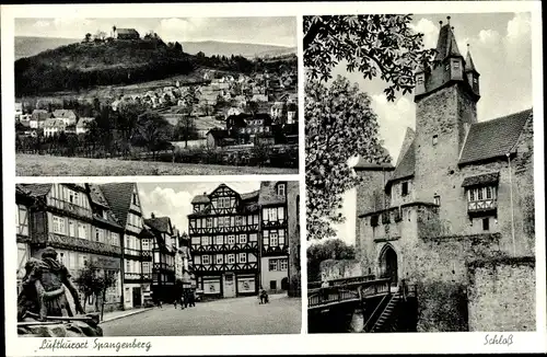 Ak Spangenberg, Gesamtansicht, Straße, Schloss