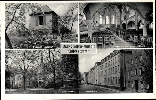 Ak Kaiserswerth Düsseldorf, Diakonissenanstalt, Fliedner Häuschen, Mutterhaus, Kirche, Stammhaus