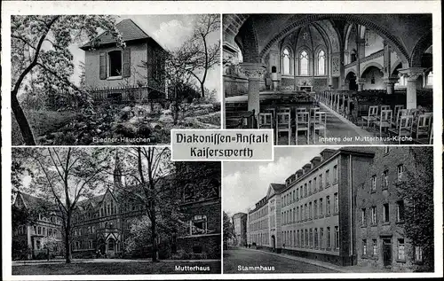 Ak Kaiserswerth Düsseldorf, Diakonissenanstalt, Fliedner Häuschen, Mutterhaus, Kirche, Stammhaus