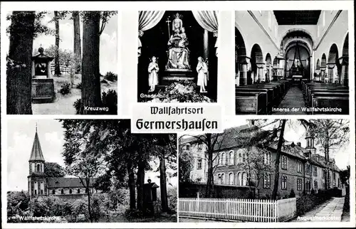 Ak Germershausen Niedersachsen, Kreuzweg, Gnadenbild, Wallfahrtskirche, Inneres, Augustinerkloster