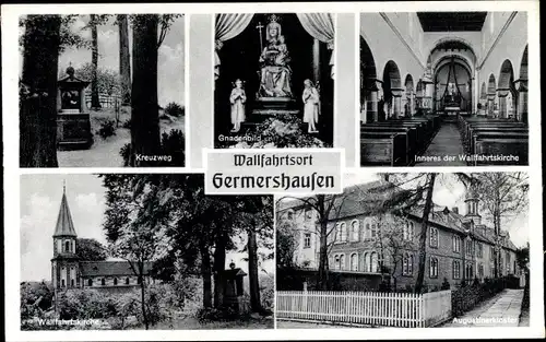 Ak Germershausen Niedersachsen, Kreuzweg, Gnadenbild, Wallfahrtskirche, Inneres, Augustinerkloster