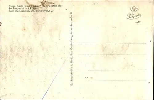 Ak Bad Godesberg Bonn Rhein, Haus der Frauenhilfe, Außenansicht, Antoniterstraße 22