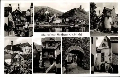 Ak Beilstein an der Mosel, Panorama, Straßenpartie, Torbogen