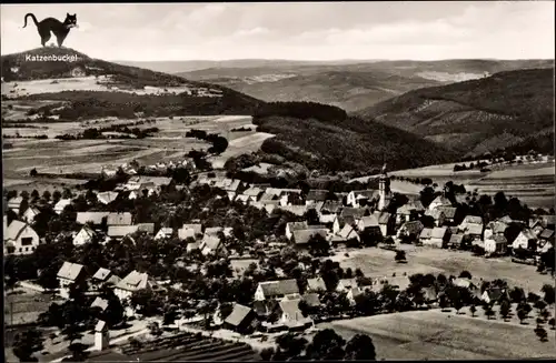 Ak Strümpfelbrunn Waldbrunn Odenwald, Gesamtansicht, Katzenbuckel