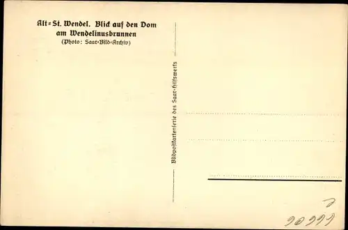 Ak St. Wendel in Saarland, Blick auf dem Dom, Wendelinusbrunnen