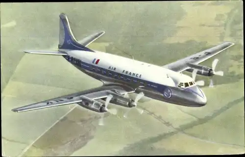 Ak Französisches Passagierflugzeug, Air France, Vickers Viscount