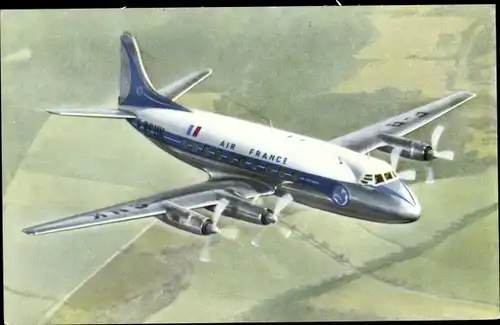 Ak Französisches Passagierflugzeug, Air France, Vickers Viscount