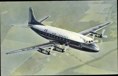 Ak Französisches Passagierflugzeug, Air France, Vickers Viscount