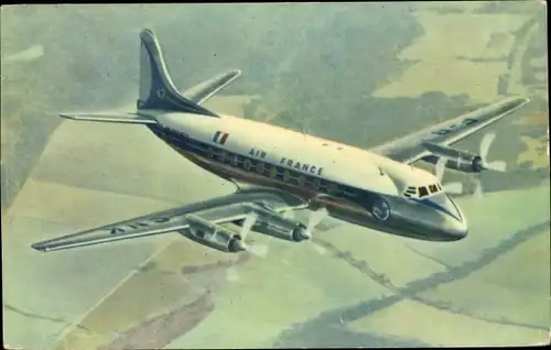 Ak Französisches Passagierflugzeug, Air France, Vickers Viscount