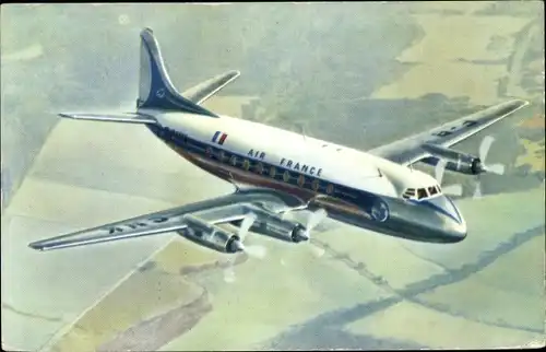 Ak Französisches Passagierflugzeug, Air France, Vickers Viscount