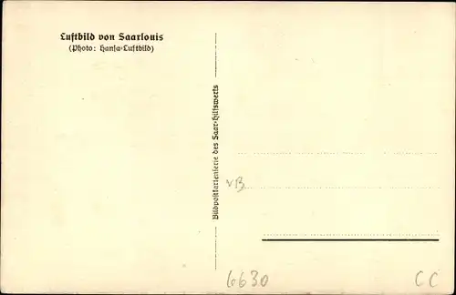 Ak Saarlouis im Saarland, Luftaufnahme