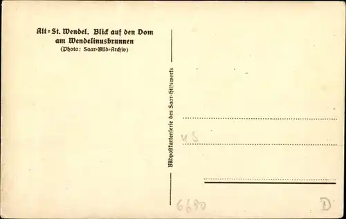 Ak St. Wendel in Saarland, Blick auf dem Dom, Wendelinusbrunnen