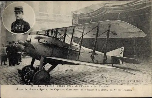 Ak Le Vieux Charles, Escadrille des Cigognes, Avion de chasse Spad, Capitaine Guynemer