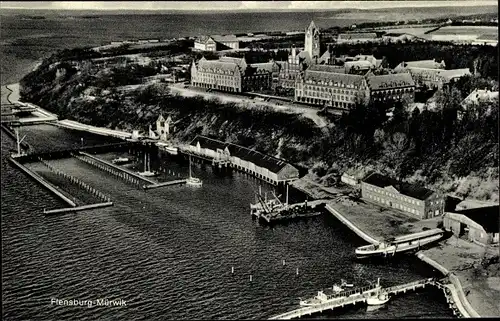 Ak Mürwik Flensburg in Schleswig Holstein, Marineschule, Fliegeraufnahme