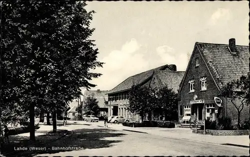 Ak Lahde Petershagen an der Weser, Bahnhofstraße