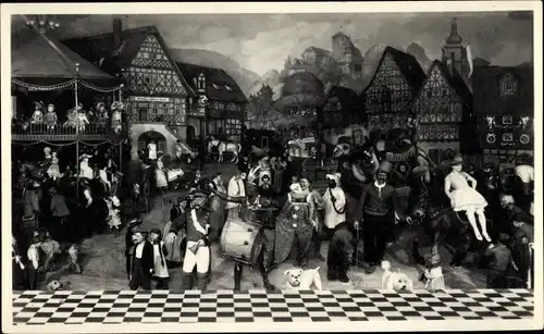 Ak Sonneberg in Thüringen, Deutsches Spielzeugmuseum, Thüringer Kirmes, Weltausstellung Brüssel 1910