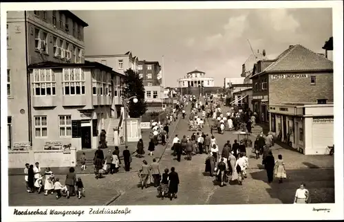 Ak Nordseebad Wangerooge in Ostfriesland, Zedeliusstraße, Passanten