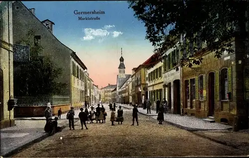 Ak Germersheim am Rhein, Marktstraße
