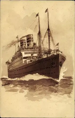 Künstler Ak Bohrdt, Hans, Dampfer Cleveland, United American Lines, Harriman Line