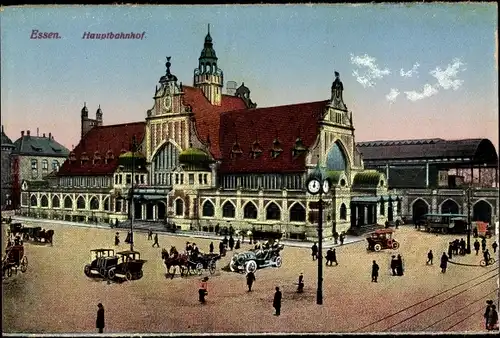 Ak Essen im Ruhrgebiet, Hauptbahnhof, Außenansicht