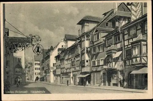 Ak Lindau am Bodensee Schwaben, Hauptstraße