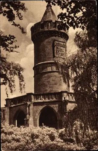 Ak Saarbrücken im Saarland, Blick auf das Winterbergdenkmal, Turm