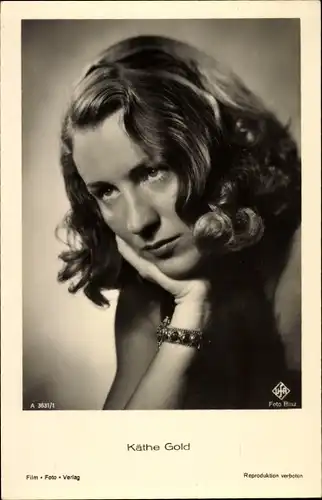 Ak Schauspielerin Käthe Gold, Portrait, UFA Film A 3631 1