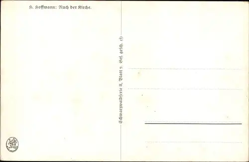 Künstler Ak Hoffmann, H., Nach der Kirche, Trachten im Schwarzwald