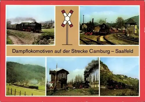 Ak Camburg an der Saale Thüringen, Dampflok auf Strecke Camburg Saalfeld, Saalbahn