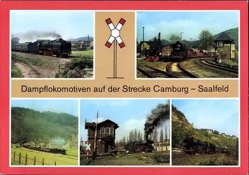 Ak Camburg an der Saale Thüringen, Dampflok auf Strecke Camburg Saalfeld, Saalbahn