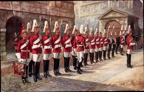Künstler Ak Payne, H., 1st Life Guards, Parade, Horse Guards, Whitehallj