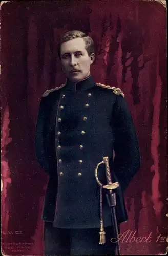 Ak Albert I, König von Belgien, Portrait