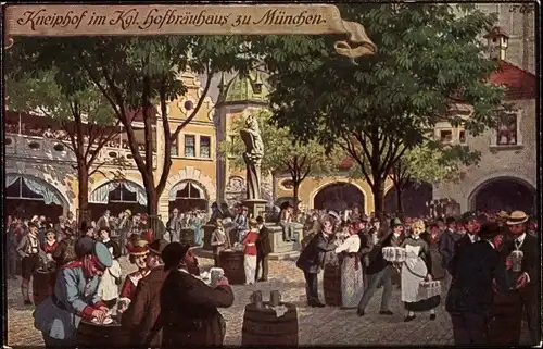 Künstler Ak Quidenus, F., München Bayern, Kneiphof im Kgl. Hofbräuhaus