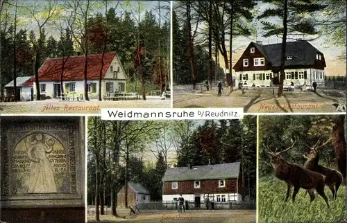 Ak Reudnitz Mohlsdorf Teichwolframsdorf in Thüringen, Weidmannsruhe, Forsthaus