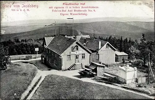 Ak Brotterode Trusetal in Thüringen, Inselsberg, Hotel Preußischer Hof