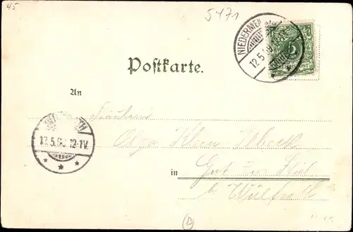 Litho Glees Eifel Rheinland Pfalz, Hotel Maria Laach, Kirche, Laacher See