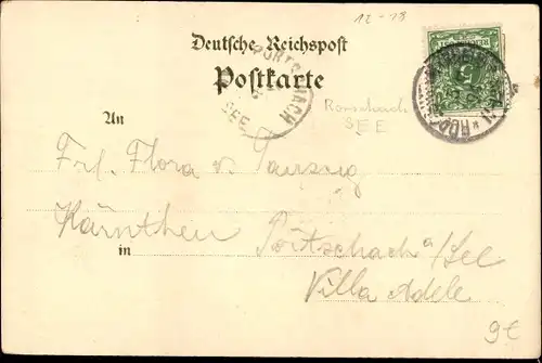 Vorläufer Litho Rheindampfer Niederwald, Salondampfer, 1894