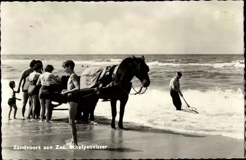 Ak Zandvoort aan Zee Nordholland Niederlande, Schelpenvisser