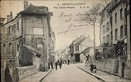 Ak Arcueil Cachan Val de Marne, Rue Emile Raspail