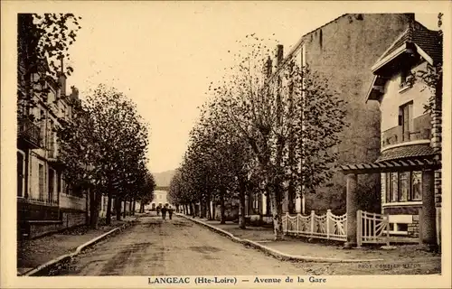 Ak Chambaret Langeac Haute Loire, Avenue de la Gare