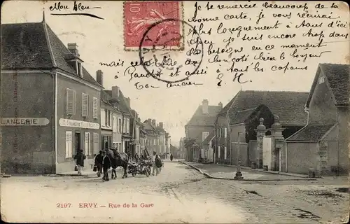 Ak Ervy le Châtel Yonne, Rue de la Gare