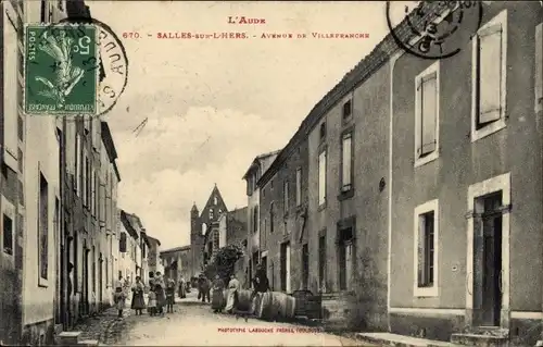 Ak Sallessur l'Hers d'Aude, Avenue de la Villefranche