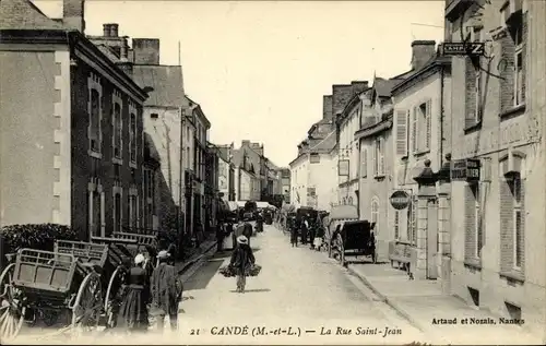 Ak Candé Maine et Loire, La Rue Saint Jean