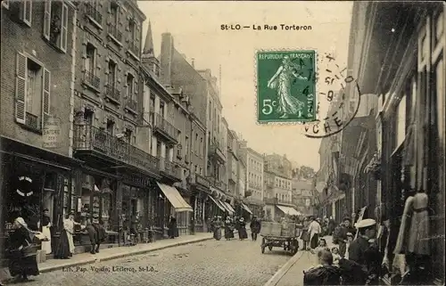 Ak Saint Lô Manche, La Rue Torteron