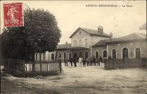 Ak Sainte Menehould Marne, La Gare