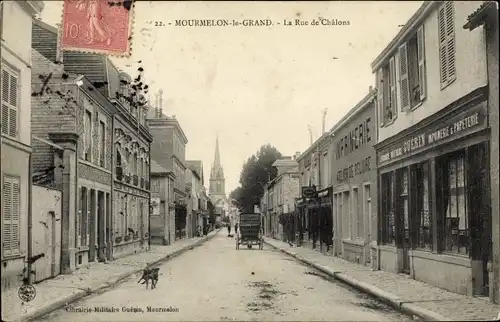 Ak Mourmelon le Grand Marne, La Rue de Chalons