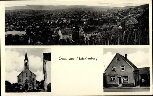 Ak Malschenberg Rauenberg Rhein-Neckar-Kreis, Gesamtansicht, Gasthaus zum Grünen Hof