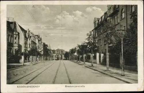 Ak Bredeney Essen im Ruhrgebiet, Blick in die Bredeneyerstraße, Häuser