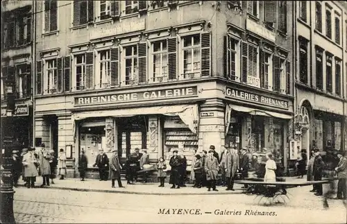 Ak Mainz in Rheinland Pfalz, Rheinische Galerie, Dentist, Straßenansicht, Passanten