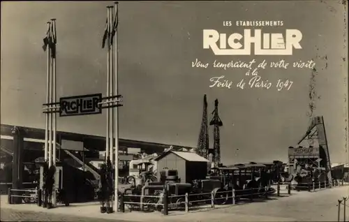 Ak Foire de Paris 1947, Etablissements Richier, Reklame, Planierfahrzeug